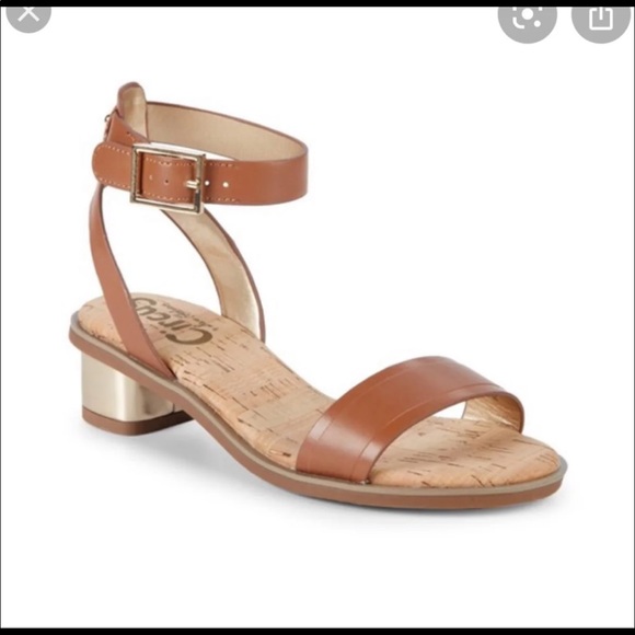 Sam Edelman | Shoes | Sam Edelman Gold Block Heel Sandals | Poshmark